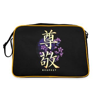 Symbole Kanji symbole japonais respect cadeau - Sac Retro - noir/or - Dos