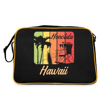 Hawaii Honolulu - Retro Bag - black/gold - Back