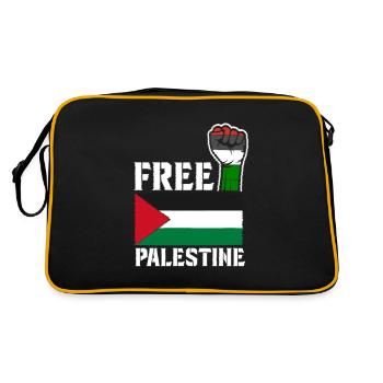 Palestine libre - Liberté pour la Palestine - Sac Retro - noir/or - Dos