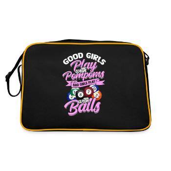 Good girls play pompoms - bad girls play balls - Retro Bag - black/gold - Back