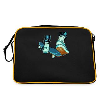 Skateboard Skateboarder Halfpipe Skater - Retro Bag - black/gold - Back