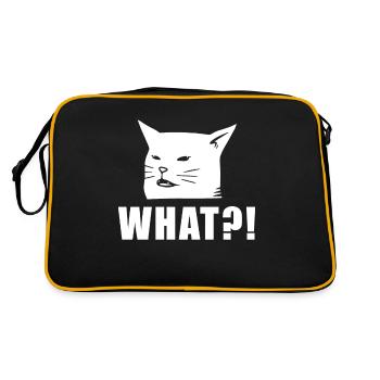 Angry women yelling at confused cat at dinner - Retro Tasche - Schwarz/Gold - Hinten