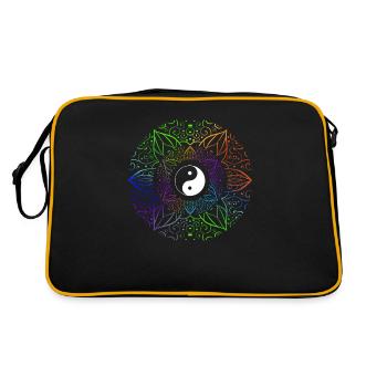 Qigong Yin Yang Symbole Mandala Zen Tai Chi - Sac Retro - noir/or - Dos