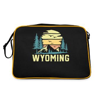 Wyoming Vintage Nature Lovers Wyomingite Mountains - Retro Bag - black/gold - Back