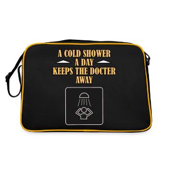 A Cold Shower On The Day Keeps The Doctor Away Idea - Retro Bag - black/gold - Back