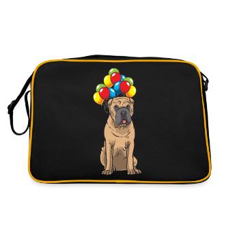 Shar Pei chien avec des ballons - Sac Retro - noir/or - Dos