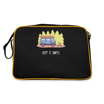 Keep it Simple I Camping Van Camping Motif - Sac Retro - noir/or - Dos