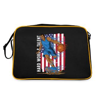Hard Work and Talent Basketball Dribbling - Retro Bag - black/gold - Back