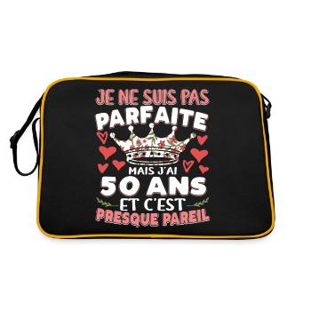 Anniv 50 ans Anniversaire Humour - Sac Retro - noir/or - Dos