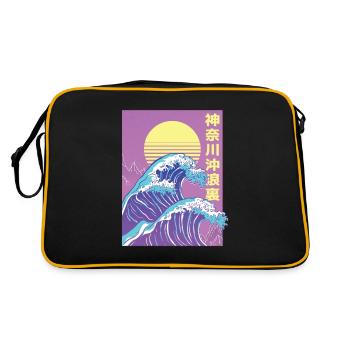 Great Wave of Kanagawa - Retro Bag - black/gold - Back