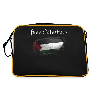 Palestine retro arabic flag gift idea - Retro Bag - black/gold - Back