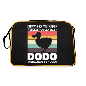 Dodo Bird Lovers Birdwatchers Extinct - Retro Bag - black/gold - Back