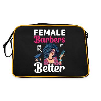 Frisör Barbier Haarschneiden Frisuren mit Spruch - Retro Tasche - Schwarz/Gold - Hinten