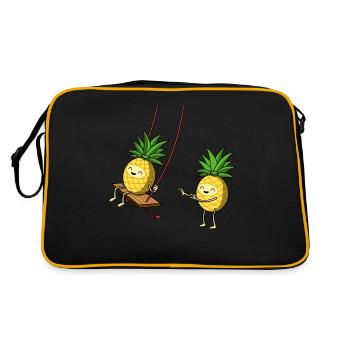 Swinging Pineapple Ananas Geschenk - Retro Tasche - Schwarz/Gold - Hinten