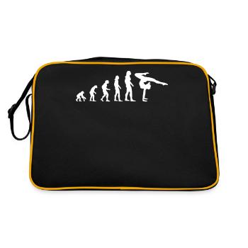 Gymnastin Gymnastik Evolution Geschenk Damen - Retro Tasche - Schwarz/Gold - Hinten