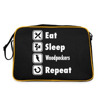 SHIRT - Eat Sleep Woodpeckers Repeat - Retro Bag - black/gold - Back
