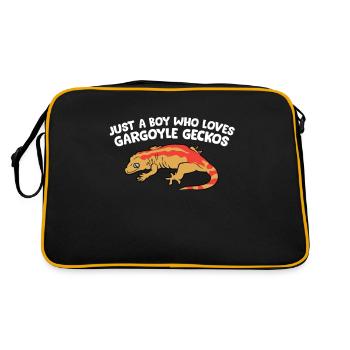 Gargoyle Gecko Boy Just a Boy Who Loves Gargoyle - Retro Bag - black/gold - Back