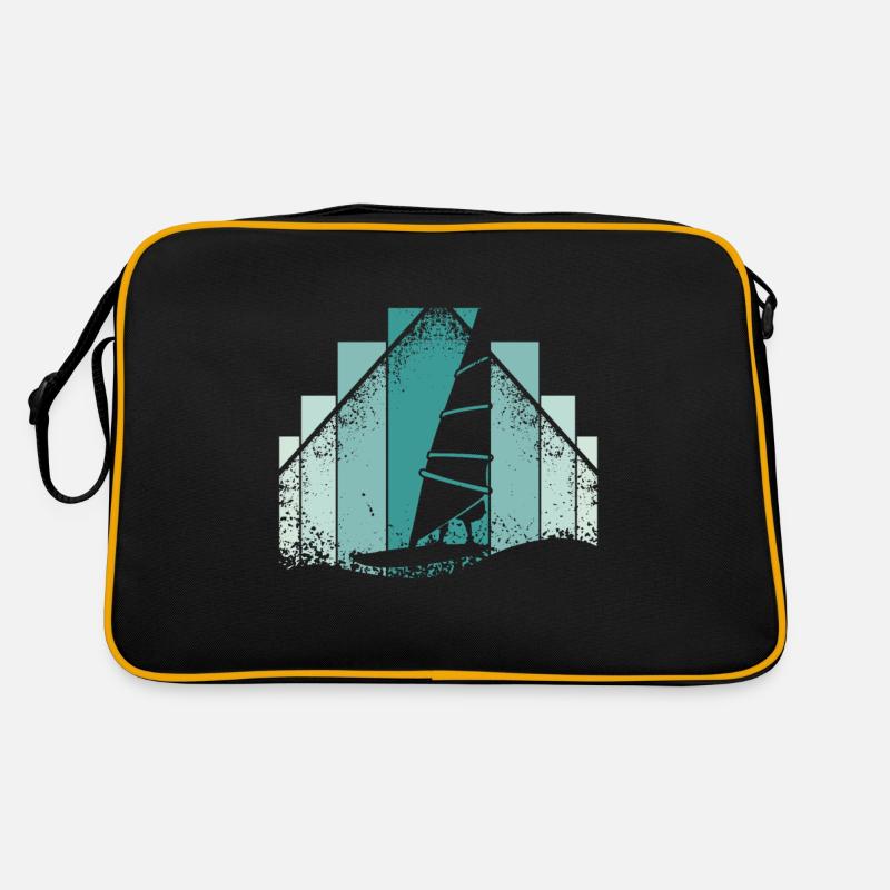 Windsurfing Retro - Retro Tasche - Schwarz/Gold