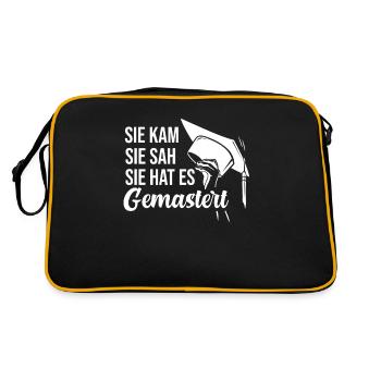 Master Abschluss Geschenk Student - Retro Tasche - Schwarz/Gold - Hinten