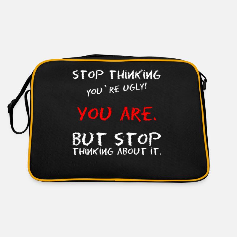 Meme Spruch Selbstvertrauen hässlich Schönheit Retro Tasche