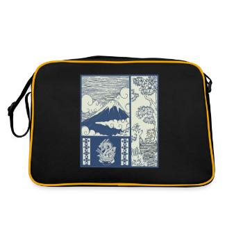 Ramen Nouille Kawaii Japon Style Drôle - Sac Retro - noir/or - Dos