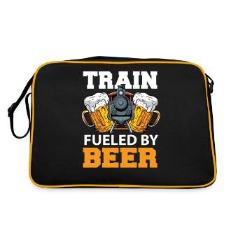Train trains les amateurs de trains chemise drôle de train shirt en fer - Sac Retro - noir/or - Dos
