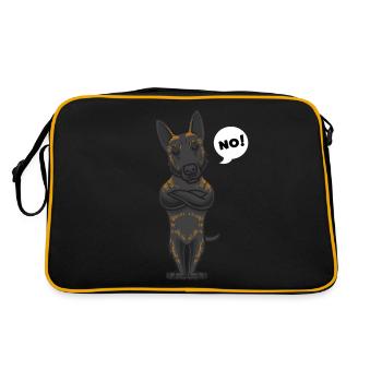 Sturer Hollandse Herdershond chien drôle de chien fan de chien - Sac Retro - noir/or - Dos