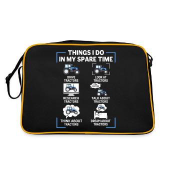 Drôles de choses que je fais dans mes tracteurs de temps libre - Sac Retro - noir/or - Dos