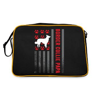 Border Collie Dad T Shirt Retro Border Collie Dad - Retro Bag - black/gold - Back
