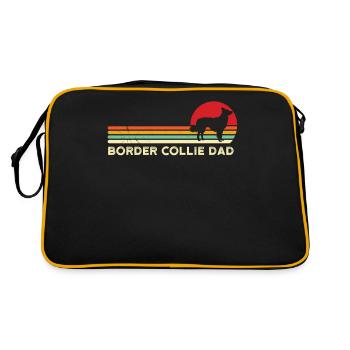 Border Collie Papa Sunset Shirt Rétro Border Collie - Sac Retro - noir/or - Dos