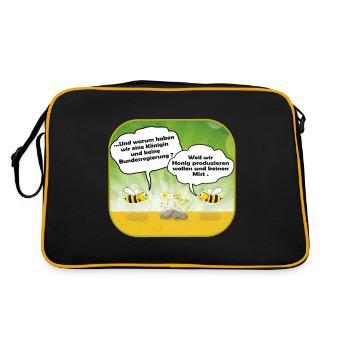 Une blague sur les abeilles comme dessin animé - Sac Retro - noir/or - Dos