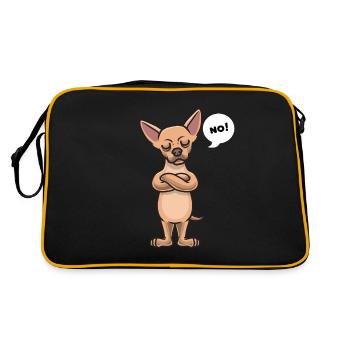 Chien de chien de chihuahua drôle chiwawa fan de chien - Sac Retro - noir/or - Dos