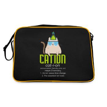 Cation Science Cat Pawsitive Chemistry Teacher - Retro Bag - black/gold - Back