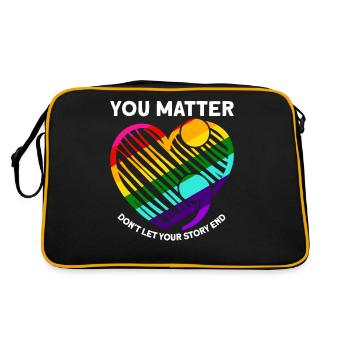 Semicolon mental health awareness - Retro Bag - black/gold - Back
