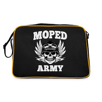 Mopedfahren Moped Mokick Mopedfahrer Geschenk - Retro Tasche - Schwarz/Gold - Hinten