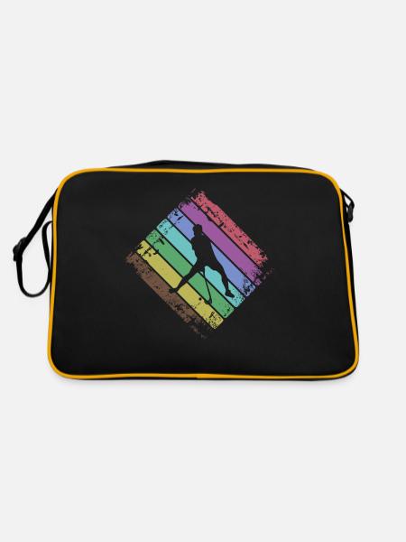 Floorball - Retro Tasche - Schwarz/Gold - Hinten
