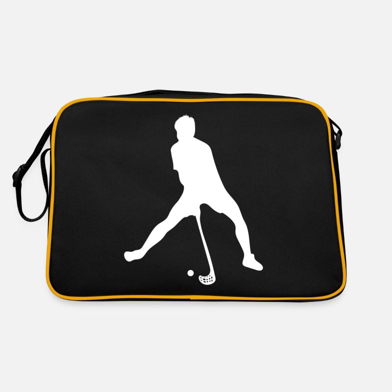 Floorball - Retro Tasche - Schwarz/Gold