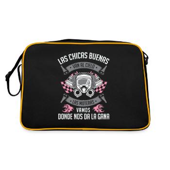Chica Motera Motociclista Regalo Motorista Mujeres - Sac Retro - noir/or - Dos