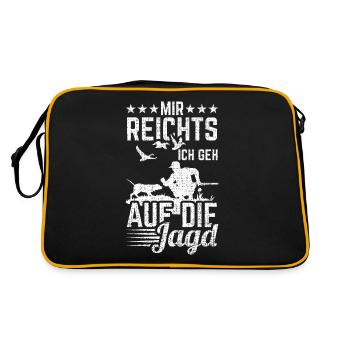 Jagd Mir Reichts Ich Geh Auf Die Jagd - Retro Tasche - Schwarz/Gold - Hinten