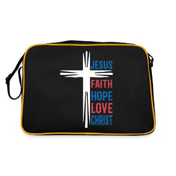 Jésus Croix Eglise Chrétiens Jésus - Sac Retro - noir/or - Dos