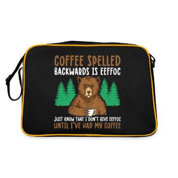 Funny Coffee Spelled Backwards Is Eeffoc - Retro Bag - black/gold - Back
