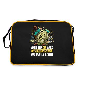 D20 Role-playing gift for a dungeon - Retro Bag - black/gold - Back