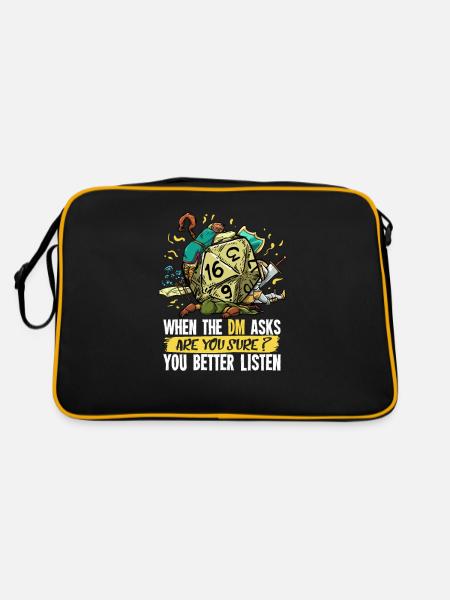 D20 Role-playing gift for a dungeon - Retro Bag - black/gold - Back