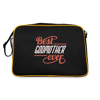 Womens Best Godmother Ever - Sac Retro - noir/or - Dos