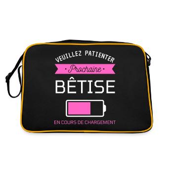 PROCHAINE BÊTISE cadeau humour - Sac Retro - noir/or - Dos