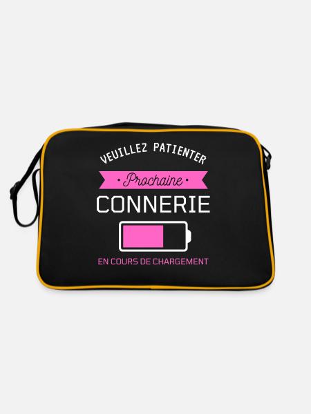 PROCHAINE CONNERIE cadeau humour - Sac Retro - noir/or - Dos
