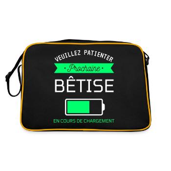 PROCHAINE BÊTISE cadeau humour - Sac Retro - noir/or - Dos