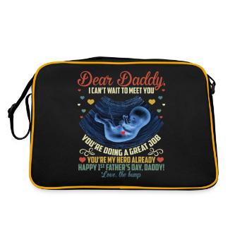 Love The Bump Dad - Retro Tasche - Schwarz/Gold - Hinten