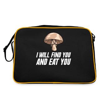 Mushroom picker Sponge Mushroom picker Mushroom finder collector - Retro Bag - black/gold - Back