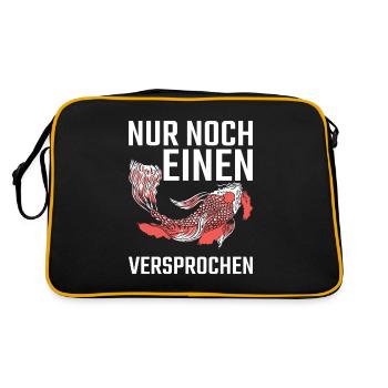 Koi Fan - Nur Noch Einen Versprochen - Koi Fisch - Retro Tasche - Schwarz/Gold - Hinten